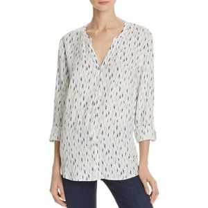 SOFT Joie rayon print button V blouse top